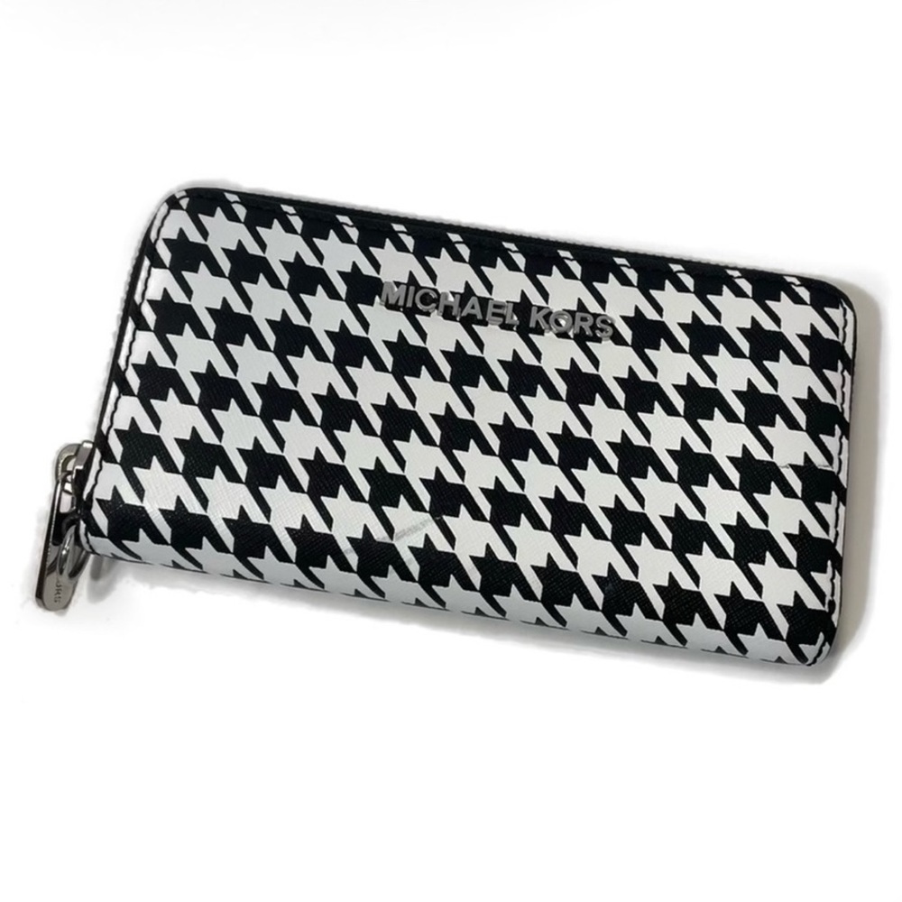 Michael Kors Black and White Checkered Wallet